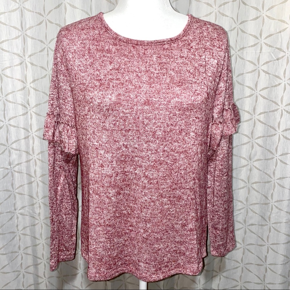 Ruffle Sleeve Sweater Shirt
